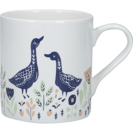 Kitchen Craft Porcelánový hrnek Woodcut Goose 330 ml