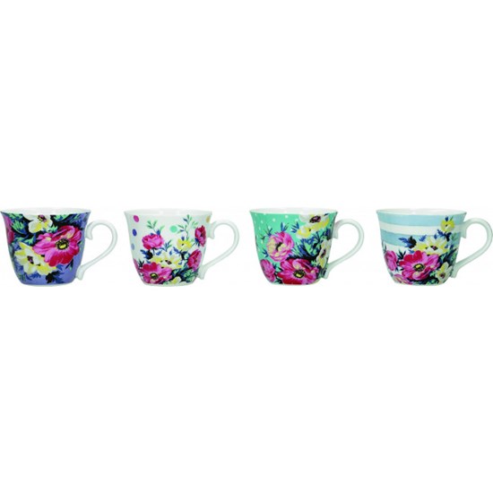 Kitchen Craft Clovelly Sada porcelánových hrnků na espresso 4 x 80 ml