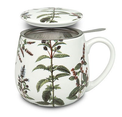 Könitz My Favourite Tea Porcelánový hrnek se sítkem s pokličkou Peppermint 420 ml