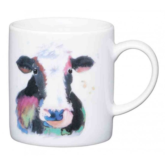 Kitchen Craft Watercolour Cow Porcelánový hrníček na espresso 80 ml