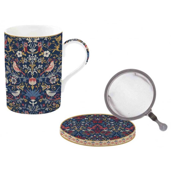 Easy Life Floral Chintz Porcelánový hrnek s čajovým sítkem 350 ml