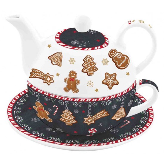 Easy Life Gingerbread Porcelánová konvička s hrnkem 350 ml