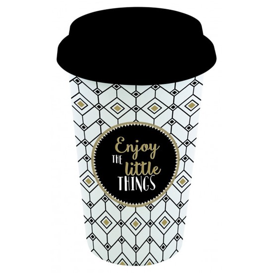 Easy Life Cups & Mugs Coffee Mania Cestovní porcelánový hrnek Enjoy The Little Things 350 ml