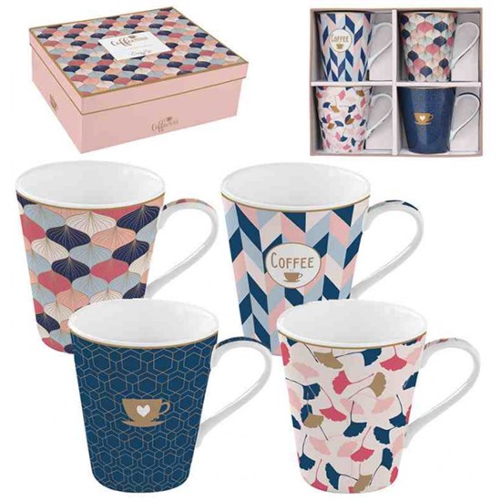 Easy Life Cups & Mugs Coffee Mania Porcelánové hrnky na kávu Home Sweet Home 4 x 300 ml