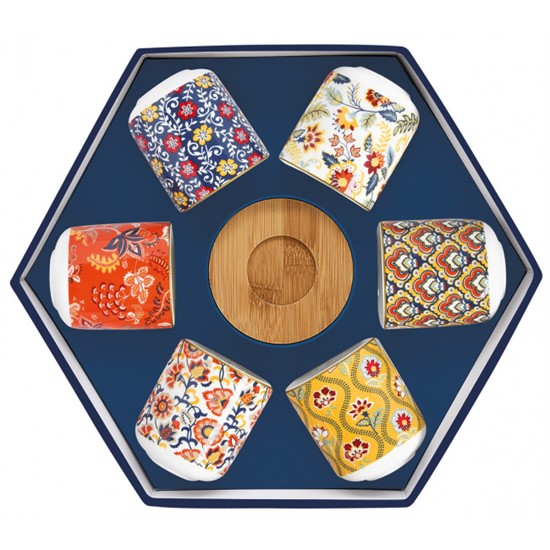 Easy Life Paisley Abundance Porcelánové kalíšky na espresso 6 x 110 ml