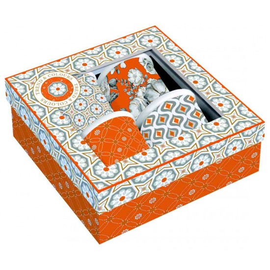 Easy Life Orange Porcelánové kalíšky na espresso 4 x 100 ml
