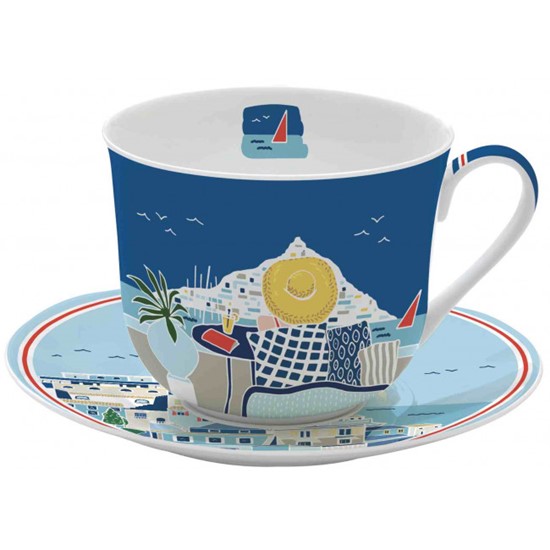 Easy Life Sea Dreams Porcelánový šálek s podšálkem 400 ml