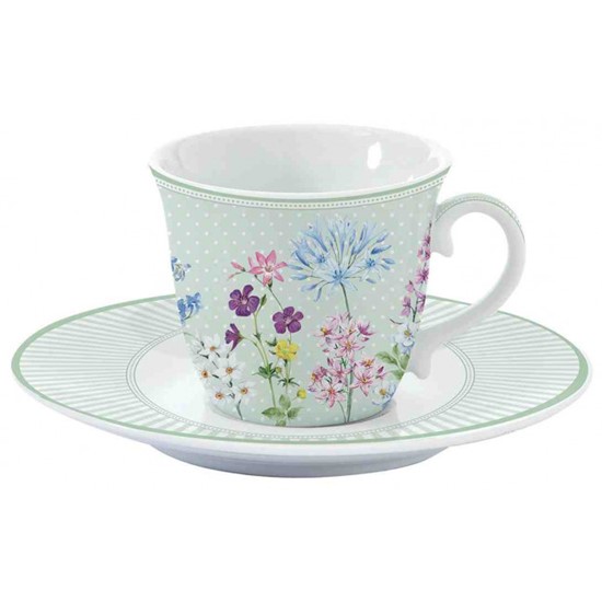 Easy Life Floraison Porcelánový šálek a podšálek 200 ml