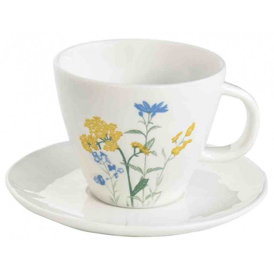 Easy Life Mille Fleurs Porcelánový šálek s podšálkem Yellow 250 ml