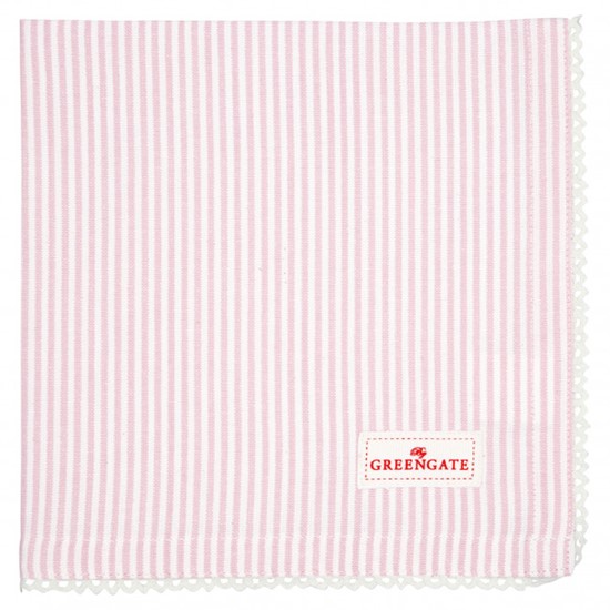 GreenGate Zoe Bavlněný ubrousek Pale Pink 40 x 40 cm