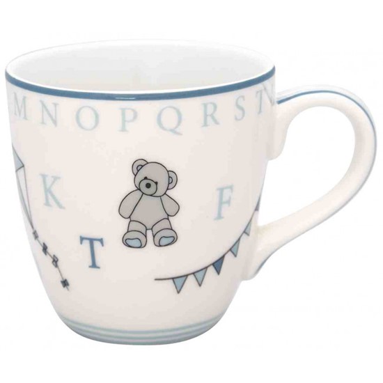 GreenGate Charlie Blue Dětský porcelánový hrnek 200 ml