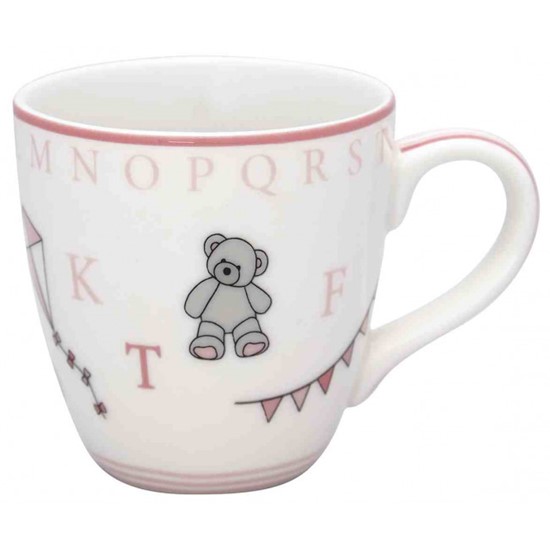 GreenGate Charlie Pink Dětský porcelánový hrnek 200 ml