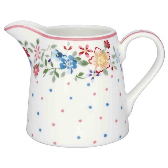 GreenGate  Belle White Keramická mléčenka 8 x 7,5 cm