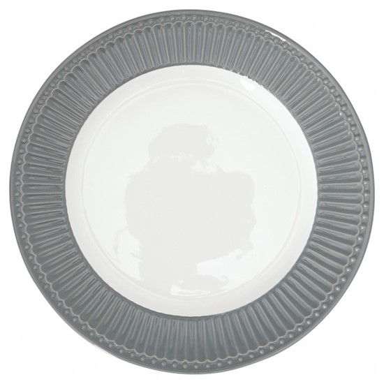 GreenGate  Alice Stone Grey Keramický jídelní talíř 26,5 cm
