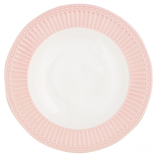 GreenGate Alice Pale Pink Keramický polévkový talíř  21,5 cm