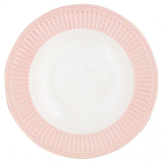 GreenGate Alice Pale Pink Keramický polévkový talíř  21,5 cm