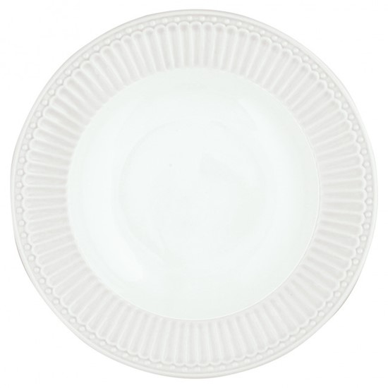 GreenGate Alice White Keramický polévkový talíř 21,5 cm
