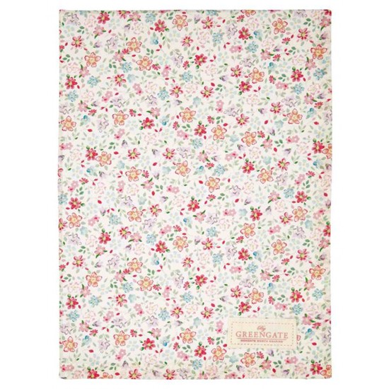 GreenGate Clementine White Kuchyňská utěrka 50 x 70 cm