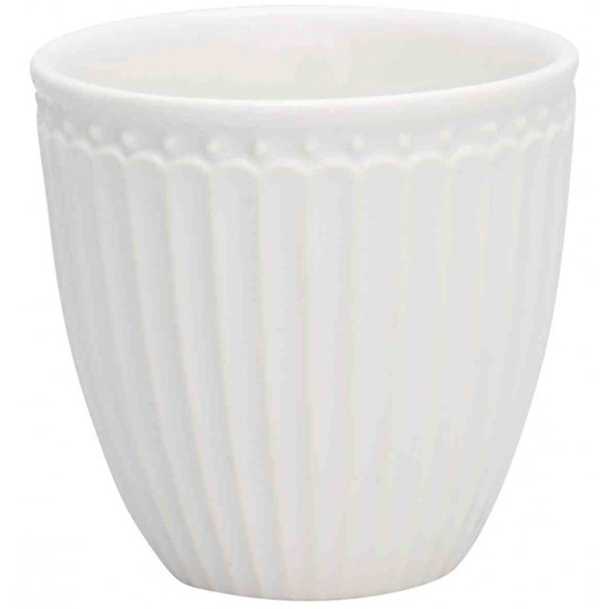 GreenGate Alice White Mini Porcelánový pohárek na latté 100 ml