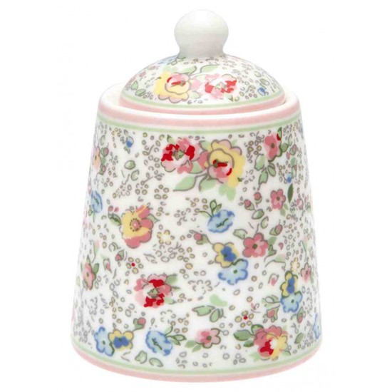 GreenGate Vivianne White Porcelánová cukřenka 10 cm