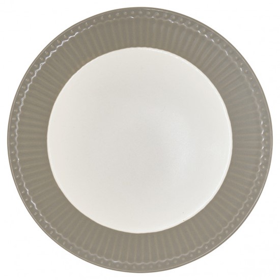 GreenGate Alice Warm Grey Porcelánový dezertní talíř 23 cm