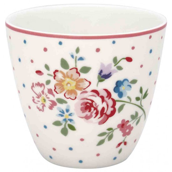 GreenGate Belle White Porcelánový pohárek na latté 300 ml