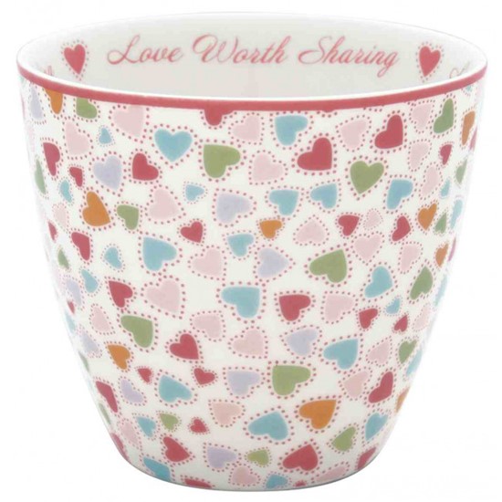 GreenGate Love Porcelánový pohárek na latté 300 ml