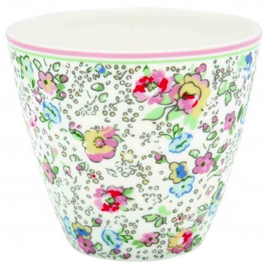 GreenGate Vivianne White Porcelánový pohárek na latté 300 ml