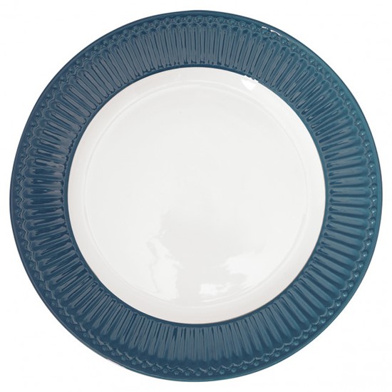 GreenGate Alice Ocean Blue Porcelánový jídelní talíř 26,5 cm