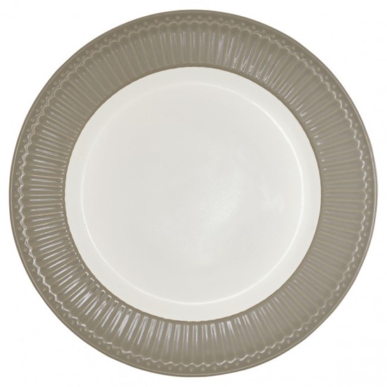 GreenGate Alice Warm Grey Porcelánový jídelní talíř 26,5 cm