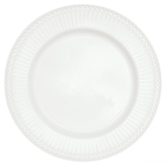GreenGate Alice White Porcelánový jídelní talíř 26,5 cm