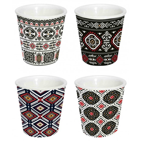 Easy Life Global Ethnic Incas Porcelánové pohárky na espresso 4 x 100 ml