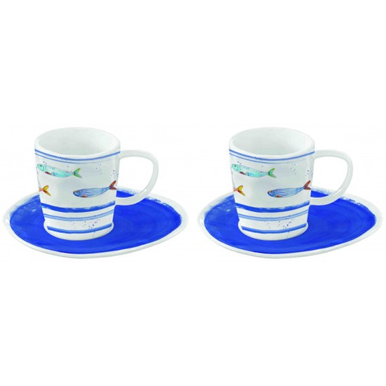 Easy Life Bord De Me Porcelánové šálky s podšálky 2 x 120 ml