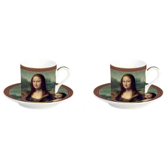 Easy Life Porcelánové šálky s podšálky na espresso Mona Lisa 2 x 75 ml