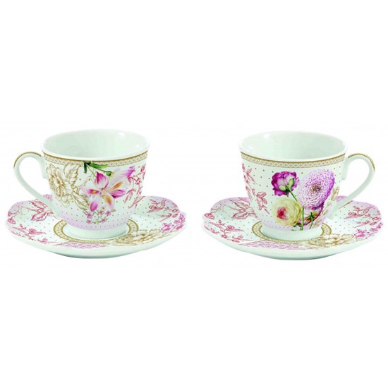 Easy Life Renaissance Porcelánové šálky s podšálky na espresso 2 x 80 ml