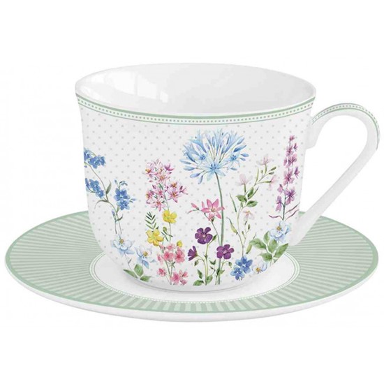 Easy Life Floraison Porcelánový šálek s podšálkem 370 ml