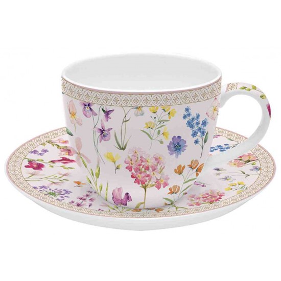 Easy Life Symphonie Florale Porcelánový šálek s podšálek na čaj  300 ml