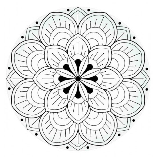 Easy Life Porcelánový talířek Mandala + barvičky a štětec  19 cm