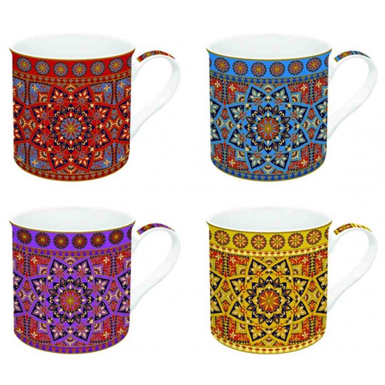 Easy Life Mandala Porcelánové hrnky 4 x 300 ml