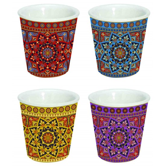 Easy Life Mandala Porcelánové pohárky na espresso  4 x 100 ml