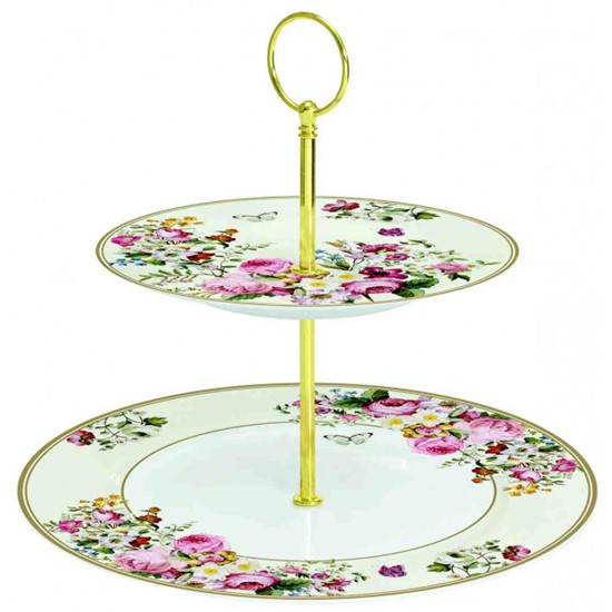 Easy Life Blooming Opulence Cream Porcelánový etažér 27 cm