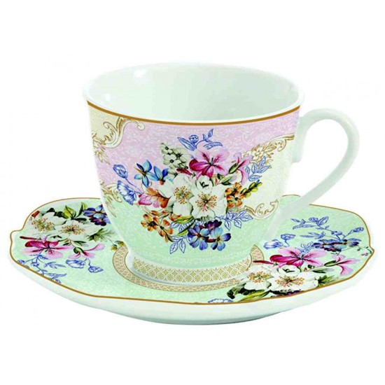 Easy Life Oriental Garden Porcelánový šálek s podšálkem 80 ml