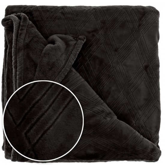 Unique Living Auke Heboučká deka s geometrickým vzorem černá 150 x 200 cm