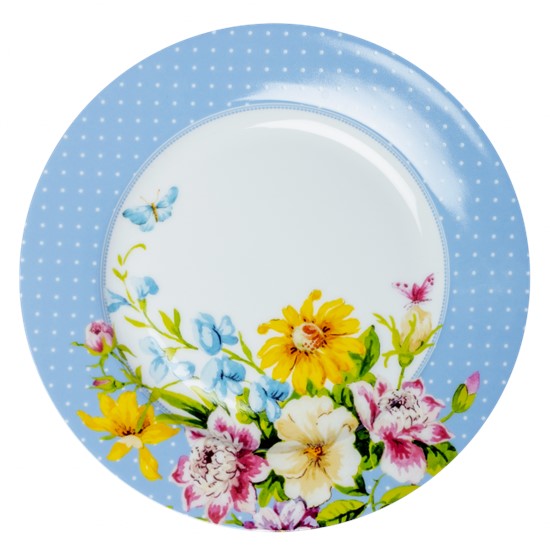 Katie Alice English Garden Dezertní porcelánový talíř modrý 20 cm