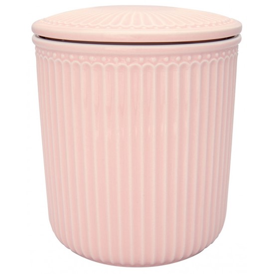 GreenGate Alice Porcelánová kuchyňská dóza Pale Pink 9 x 13,5 cm