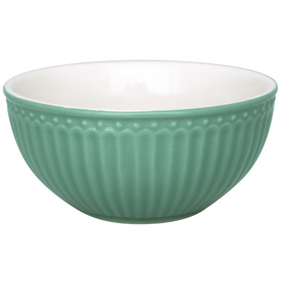 GreenGate Porcelánová miskaDusty Green 14 cm