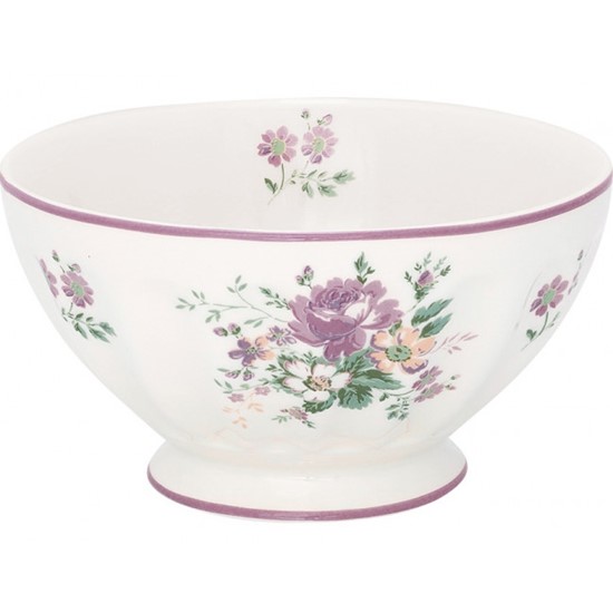 GreenGate Marie Porcelánová miska na nožce Dusty Rose 13,5 cm