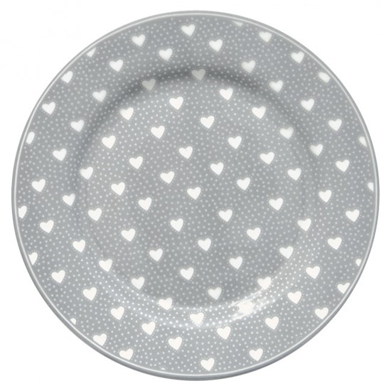 GreenGate Penny Porcelánový dezertní talíř Grey 20,5 cm