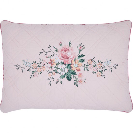 GreenGate Marie Prošívaný povlak na polštář Dusty Rose 40 x 60 cm