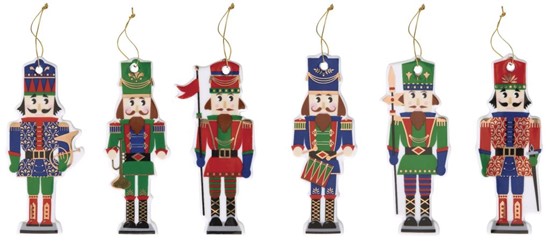 Easy Life Nutcracker Porcelánové ozdoby na stromeček 6 ks